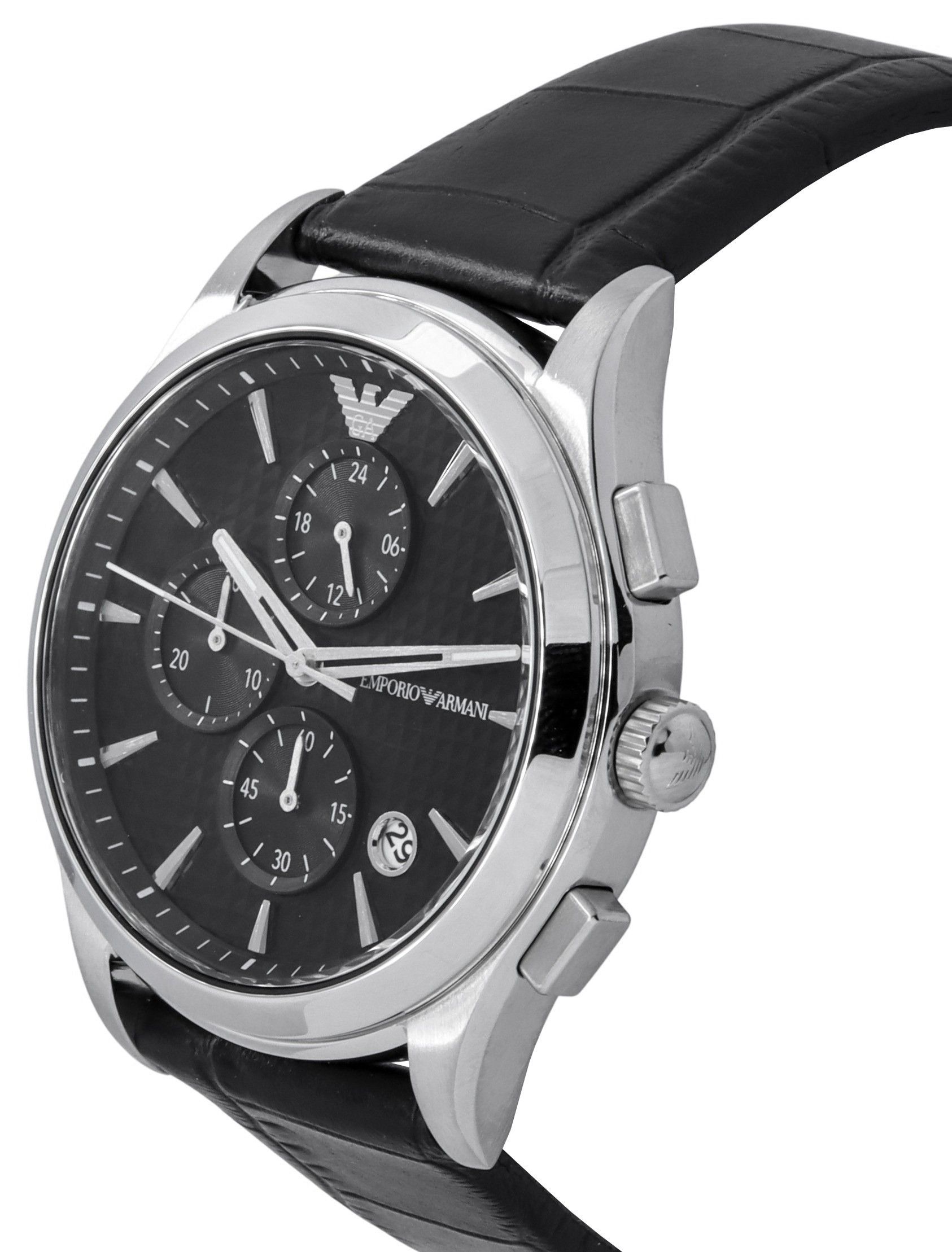 Armani Quartz | Emporio eBay Chronograph Black Watch AR11530 Men\'s Paolo Dial